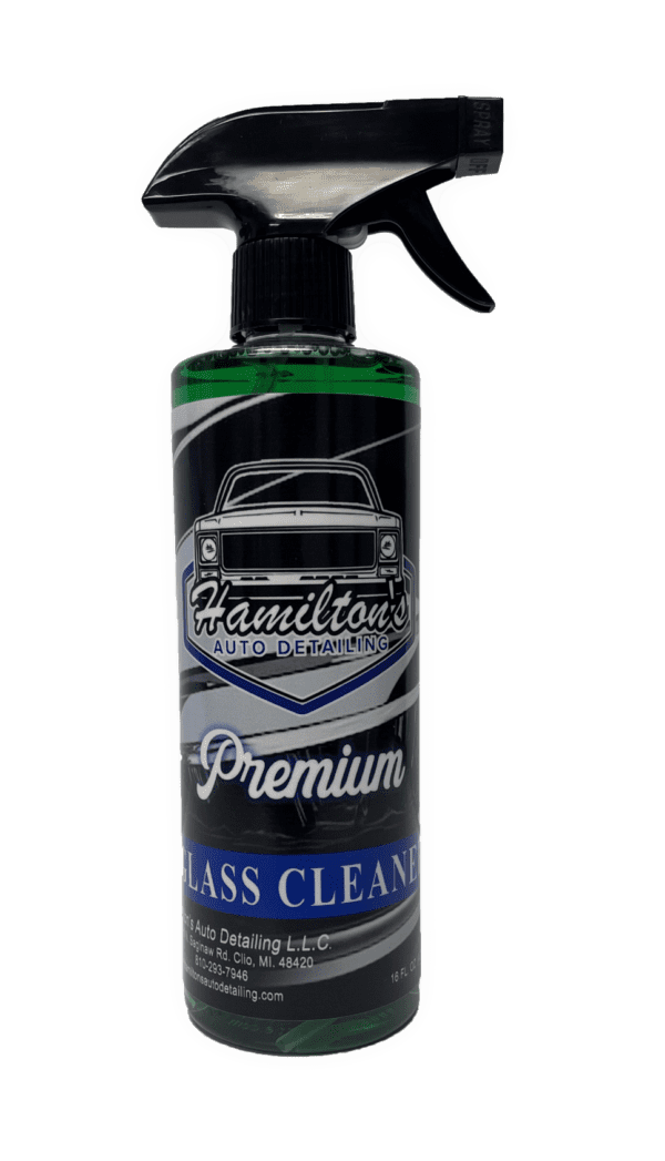 A bottle of car glass cleaner