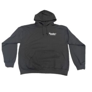 A black hoodie with the words " truckee " on it.